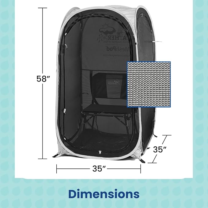Under the Weather WeatherPod Tank MyPod™ Mesh 1-2 Person Pop-Up Screen Tent Pod - The Original Shark Tank - Keeps Out Bugs, Mosquitos with UPF 50 Sun Protection