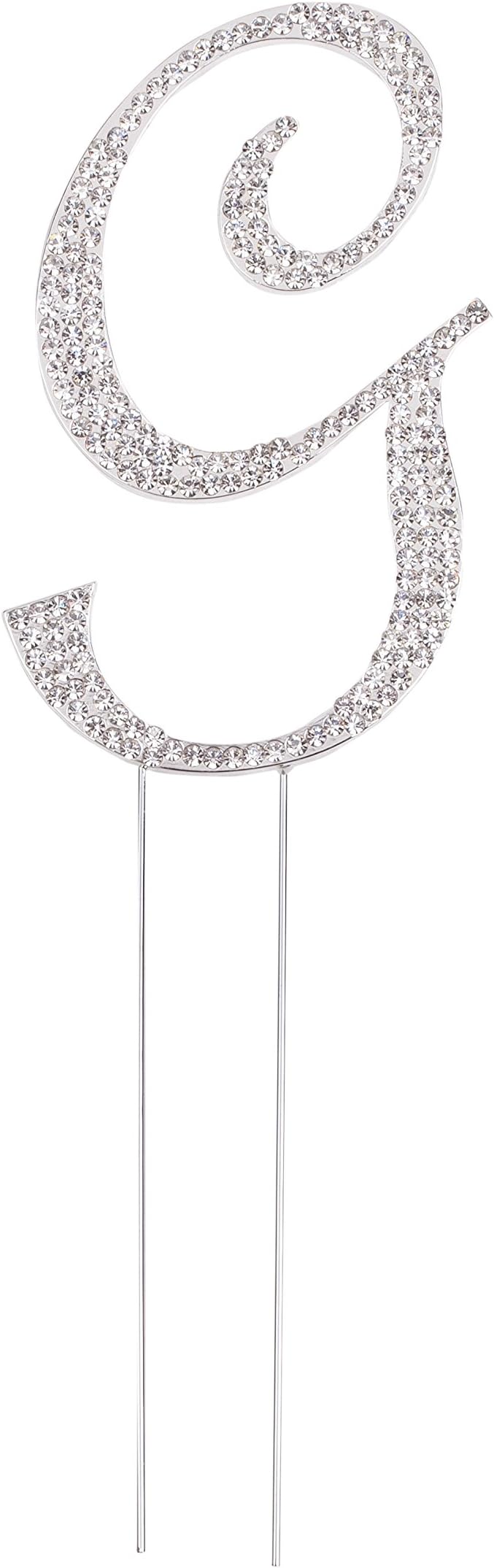 LOVENJOY Gift-Boxed 3" Rhinestone G Letter Cake Topper