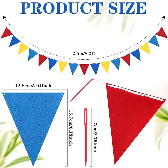 Outus 6 Pack 72 Flags/8.2 ft Rainbow Pennant Banner, Multicolor Bunting String Triangle Flags Garland for Birthday Party Classroom Carnival Baby Shower Indoor Outdoor Decorations(Novelty Colors)
