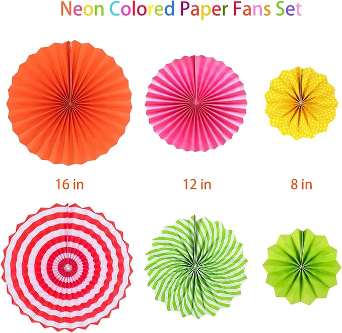 Hawaiian Luau Party Decorations Set Neon Colored Party Hanging Paper Fan Birthday Tissue Pom Poms Streamers Summer Party Supplies Tassel Garland Banner