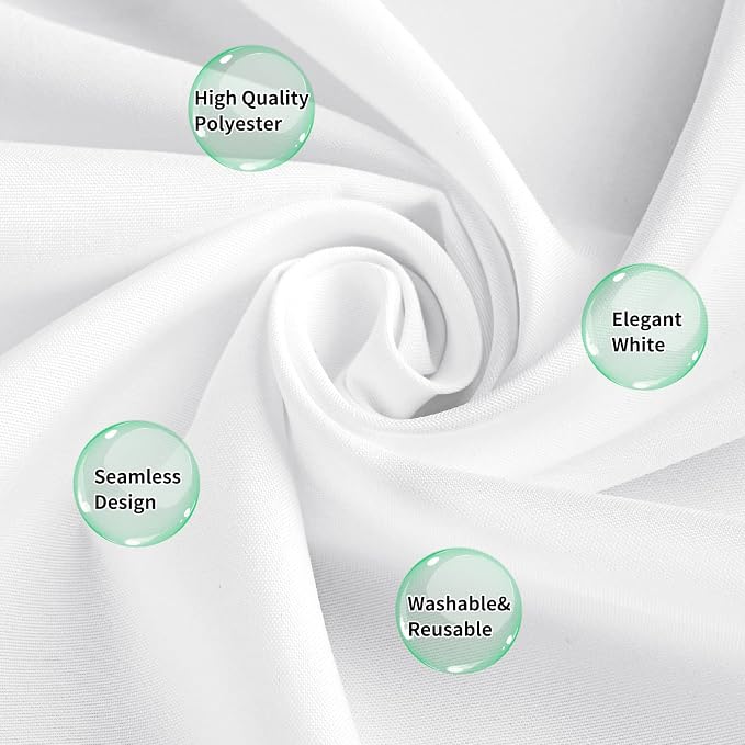 10 Pack White Tablecloths for 6 Foot Rectangle Tables 60 x 102 Inch White Table Cloth Rectangle Tables 6ft Tablecloth Linen Polyester Fabric Washable White Table Cloths for Parties Wedding Banquet