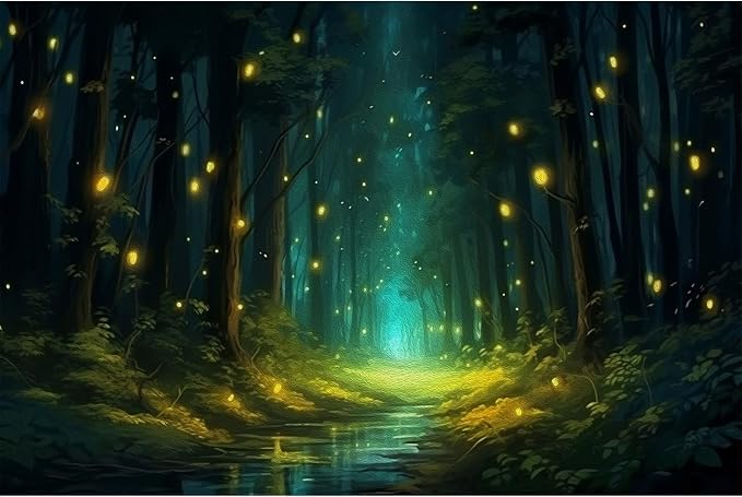 Forest Backdrop Girls in Wonderland Themed Background for Photography Magical Fantasy Forest River with Light Photography Background Jungle Safari Theme Party Backdrop Studio Props Decor 5x4ft