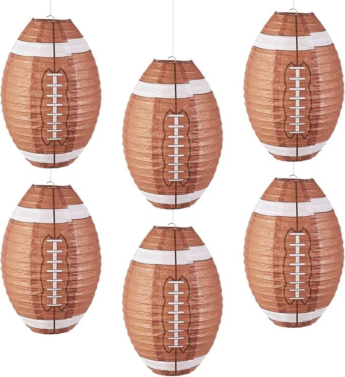 Easy Joy 12 Inch Football Party Decorations Football Lanterns Football Paper Lanterns Football Hanging Lanterns Creative Football Party Decorations