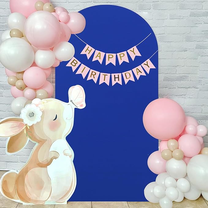 Royal Blue Arch Cover 7.2FT Spandex Fitted Arched Backdrop Cover for Half Arch Stand Stretchy Backdrop Covers Wedding Arched Stand Covers Fabric for Baby Shower Banquet Decoration