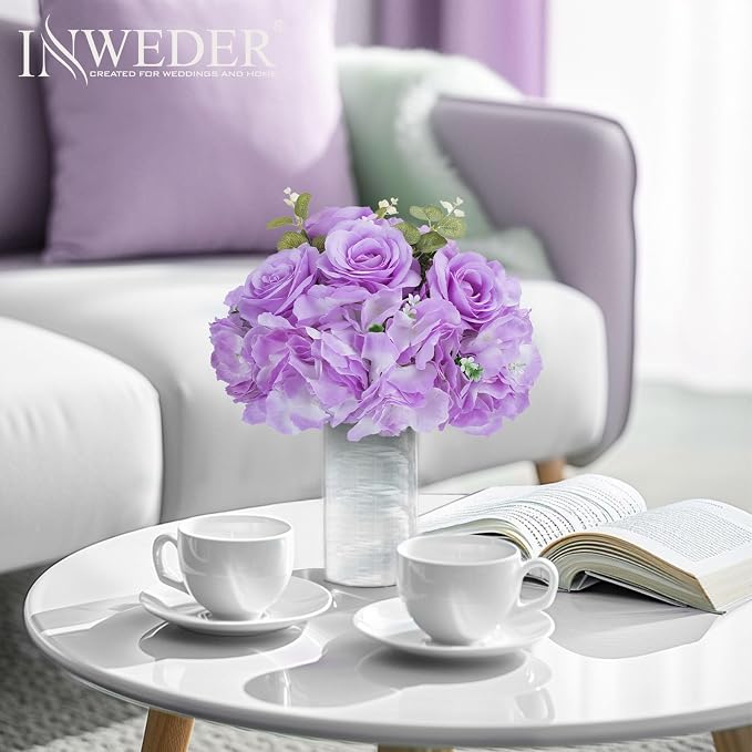 Purple Flowers Balls for Centerpieces: 10 PCS 11.8" Diam Flower Centerpieces for Tables in Wedding Reception Decorations Arrangement for Party Celebration Planners