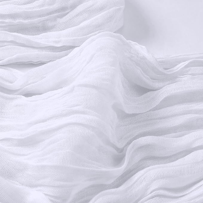 16 Pack White Cheesecloth Table Runner 10ft Boho Gauze Fabric 120 Inch Cheese Cloth Table Runner Rustic Sheer for Holiday Baby Shower Party Décor Home Wedding Decoration