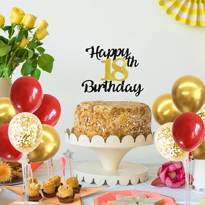 TONIFUL Red and Gold Balloon Stand Kit with Balloons for 2026 Graduation,Christmas,Wedding,Anniversary,Chinese New Year,Birthday Party Decorations,New Years Party Supplies 2026 (4 Set)