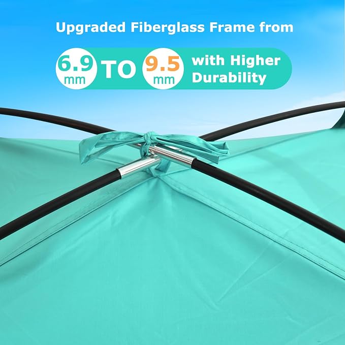 COMMOUDS Beach Tent Sun Shelter for 3/4/6/8 Person, UPF 50+ UV Protection Beach Shade Canopy Tent, Lightweight, Easy Set Up and Carry
