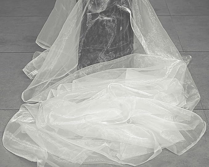 MDS Pack of 45 Yard Sheer Organza Fabric for Wedding Party Home Event Banquet Decorations, Backdrop Curtain Craft Dress Sewing Fashion DIY Crystal Organza Tulle Fabric Bolt 44” Wide - Ivory