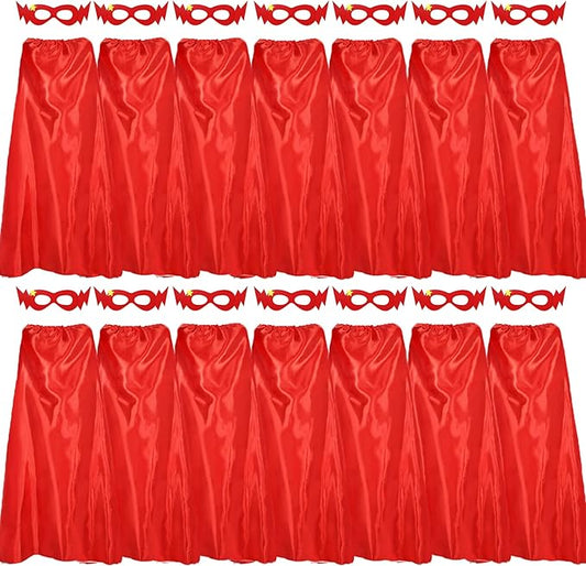 D.Q.Z Bulk Superhero-Capes and Masks for Adults 14 Sets Superhero Party Capes Dress Up Costume for Birthday Team Building