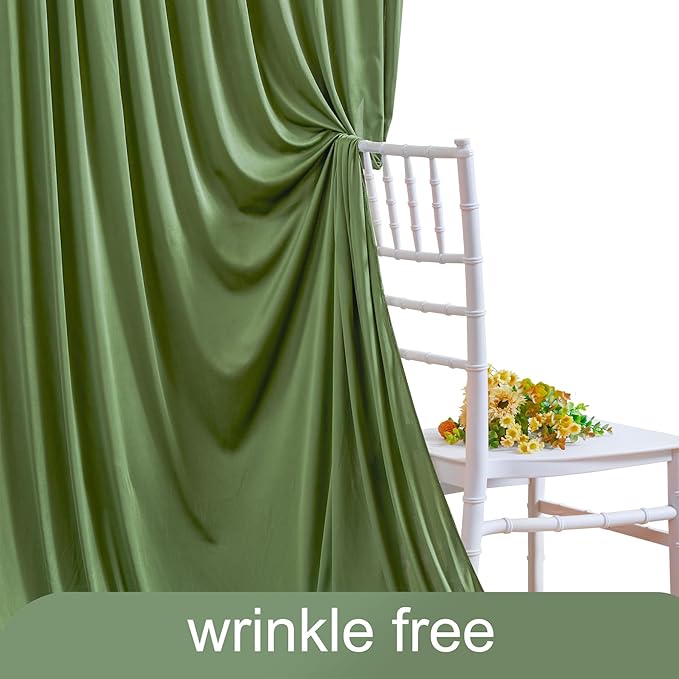 4 Panels Valley Green Backdrop Curtain for Parties Wrinkle Free Dark Green Photo Curtains Backdrop Drapes Fabric Decoration for Baby Shower Birthday Party Photography 20ft(W) x 10ft(H)