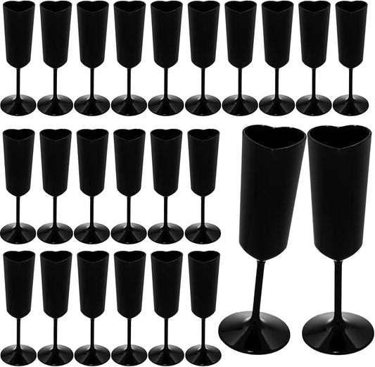 Valentines Day Heart Shaped Wine Glass 6 OZ Elegant Plastic Reusable Wedding Champagne Flutes Galentines Party Acrylic Wine Colored Cups Mimosa Cocktail Toasting Goblets for Birthday Bridal Fancy