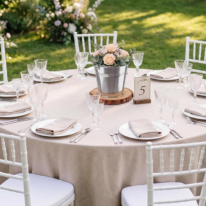 meekoo 12 Pcs Farmhouse Rustic Table Centerpieces Decor Include 6 Small Metal Tin Galvanized Buckets 4.7'' Tall and 6 Wood Slices Round 7-7.8'' for Wedding Birthday Home Succulents DIY Table Decor