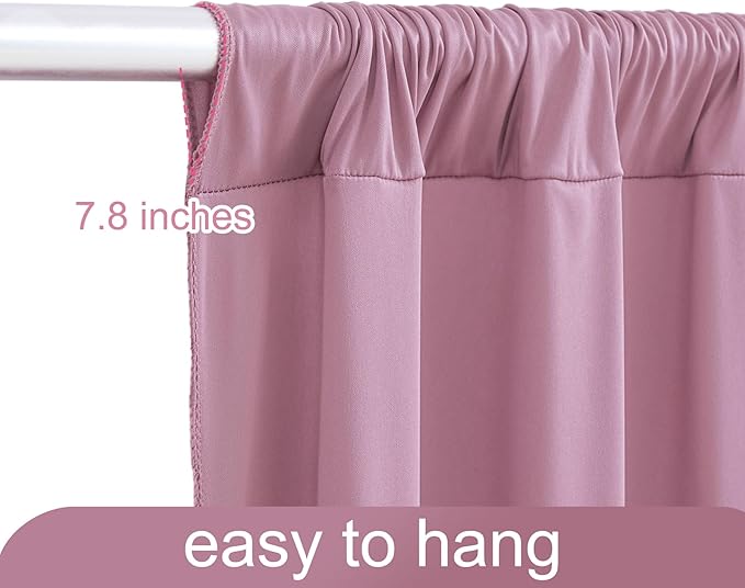 4 Panels Dusty Pink Backdrop Curtain for Parties Wedding Wrinkle Free Pink Photo Curtains Backdrop Drapes Fabric Decoration for Birthday Party Baby Shower 20ft(W) x 10ft(H)