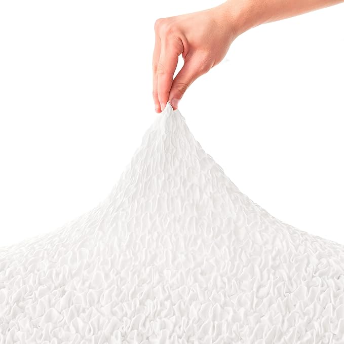 PAULATO BY GA.I.CO. Office & Gaming Chair Slipcover - Stretch Computer Desk Chair Cover with Zipper - Fabric Slipcovers - 1-Piece Form Fit Cover - Microfibra Collection - Crisp White (Office Chairs)