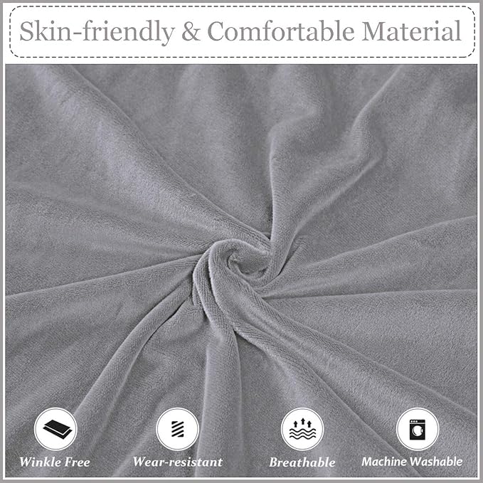 Velvet Plush XL Dining Chair Covers, Stretch Chaircover, Spandex High Chairs Protector Covers Seat Slipcover with Elastic Band for Dining Room,Wedding, Ceremony, Banquet (Silver Grey, Set of 2)