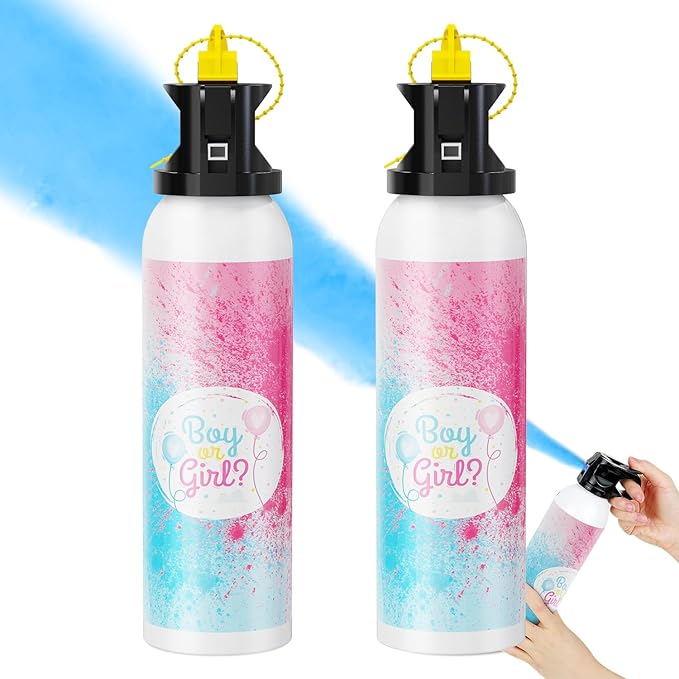 Gender Reveal Fire Extinguisher: 2 Packs Gender Reveal Ideas Only for Baby Boy with 100% Biodegragable for Gender Reveal Decorations (Blue)
