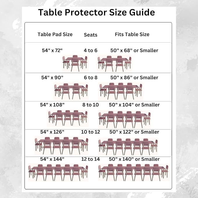 Quality Table Pad Protector, Superior Protection from Spills, Scratches & Heat - Reusable Table Cloth with Cushion Flannel Backing (140" L x 54" W)