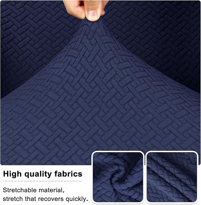 Lellen Stretch Wingback Chair Cover Slipcover - Reusable Wingback Side Chair Slipcover,Dining Chair Covers,Arm Protector Seat Cover for Dining Room Banquet Home Decor（Navy, 1PC