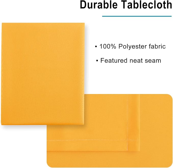 Hiasan Orange Yellow Rectangle Tablecloth - Waterproof Washable Fabric Table Cloth for Dining Party and Outdoor Use, 70 x 108 Inch