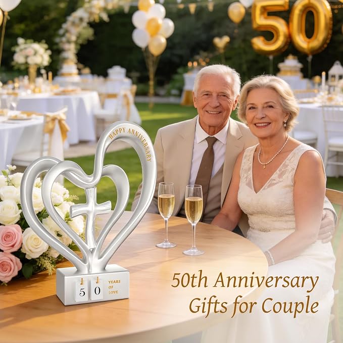 Wedding Anniversary Heart Sculpture Gifts Best for Couple Parents Wife Husband Unique 10th 25th 50th Anniversary Wedding Gift Ideas