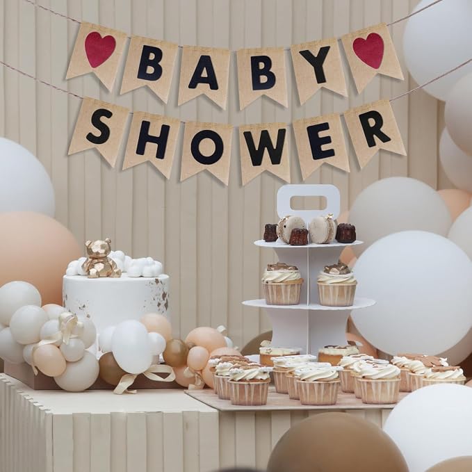 Custom Banner Kit, 28 Burlap Banner with 92 Felt Letters, Make Your Own Diy Customizable Kit for Birthday Wedding Party Decorations