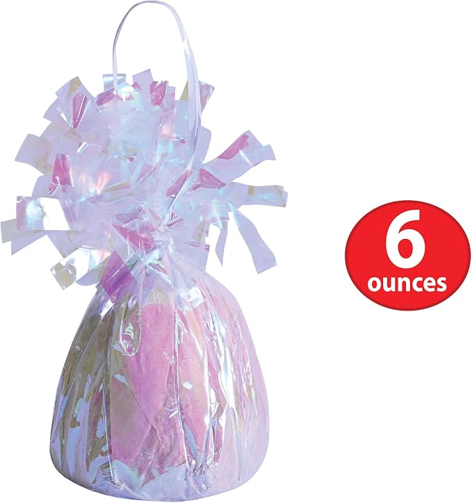 Beistle 50804-OP Opalescent Metallic Wrapped Balloon Weights, 6 Ounces (Pack of 12)