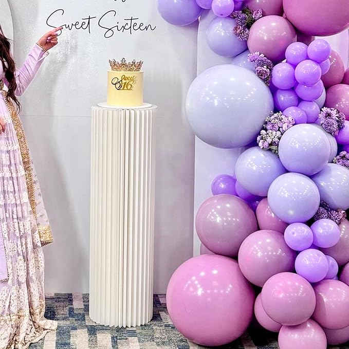Lilac Purple Balloons Different Sizes, 18 12 10 5 Inch Double Stuffed Dusty Violet Balloons, Purples Balloon Arch for Boho Party, Baby Shower, Birthday, Weddings (Lilac Purple）