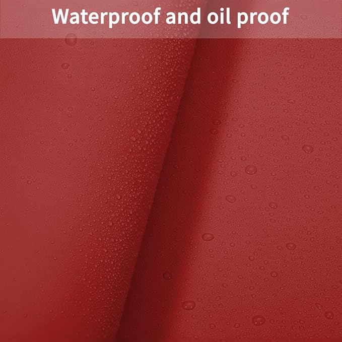 Round Table Pad, 1.8mm Thick, Dia.54 Inch, Leather Table Cover, Table Protector (Black+Wine Red)
