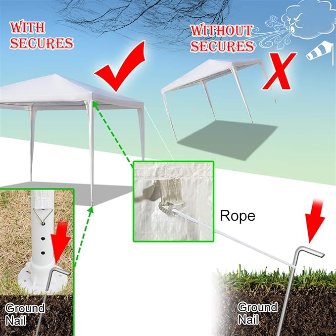 10x10 Canopy Tent, Heavy Duty Portable Outdoor Tent with 4 Removable Sidewalls, Waterproof Party, Wedding, Camping & Backyard Shelter, White