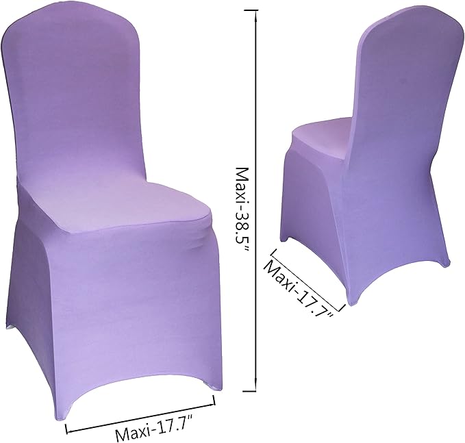 WELMATCH Lavender Stretch Spandex Chair Covers - 50 PCS Wedding Events Party Universal Dining Decoration Scuba Elastic Chair Covers Good (Lavender, 50)
