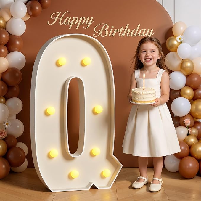 Marquee Letters 3 Feet Tall 3FT Large Light Up Letters Q for Wedding Will You Marry Me Sign Happy Birthday Engagement Party Decorations Big Letterboard Q