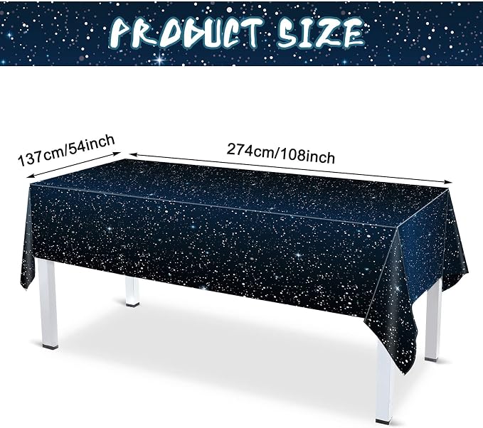 Tiamon 171 Pcs Galaxy Space Party Decoration Tableware Set Space Theme Birthday Decoration Galaxy Tablecloth Paper Plates Napkins, Birthday Banner for 24 Guests Party Supplies (Fresh Style)