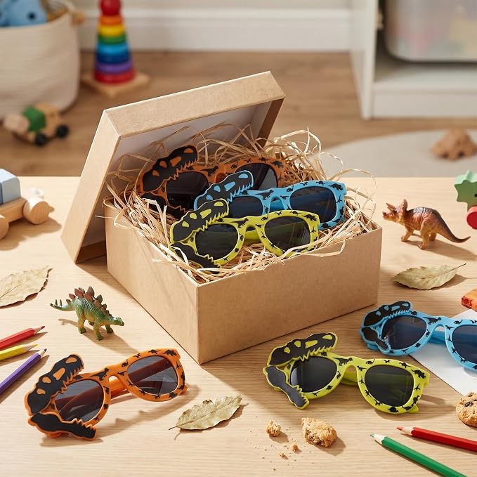 12 Pcs Dinosaur Glasses for Kids Dinosaur Birthday Party Dino Theme Glasses Photo Prop Jungle Classroom Vbs Supplies