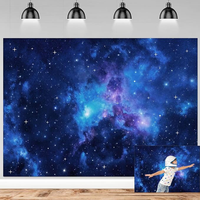 Galaxy Stars Backdrop 15x10 FT Outer Space Birthday Starry Night Sky Backdrops Decorations Universe Space Photography Background Kids Space Party Decor Banner Photo Booth Props