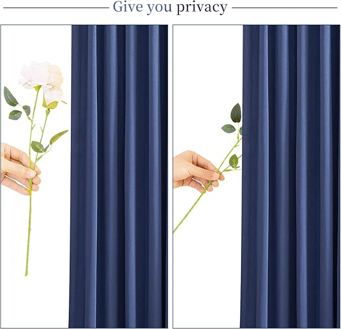 6 Panels Navy Blue Backdrop Curtain for Parties Wrinkle Free Photo Curtains Backdrop Drapes Fabric Decoration for Wedding Birthday Party Baby Shower 30ft(W) x 10ft(H)
