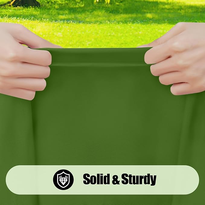 Smiry 4 Pack Rectangle Picnic Table Cloth, Waterproof Elastic Fitted Tablecloths, Washable Polyester Rectangular Patio Table Cover for Camping, Indoor and Outdoor (Olive Green, 30"x96")