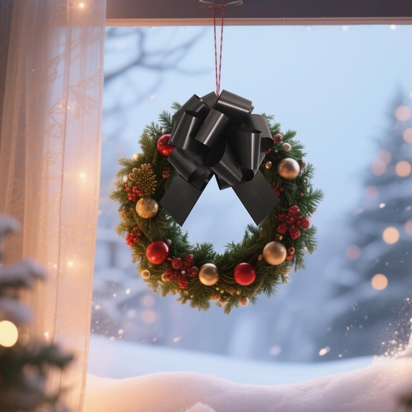 6 Pcs 6 Inch Black Pull Bows, Perfect for Gift Wrapping, Gift Wrapping Baskets Wedding Christmas Party Decorations, Crafts – Quality Pull Bows for Gifts and Decorations