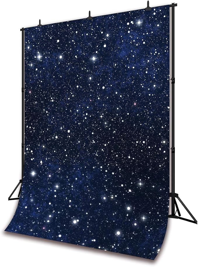6x9ft Star Filled Night Sky Backdrop Twinkle Star Universe Space Theme Birthday Party Banner Baby Shower Wedding Video Photography Background Photo Studio Props Supplies PGT621B