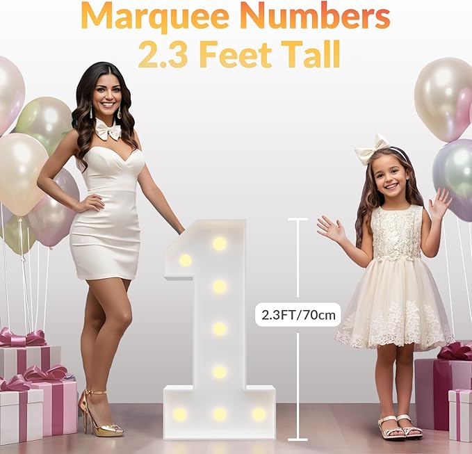 20th Birthday Decorations Marquee Numbers, 2.3FT Large Light up Number 20 for Birthday Decorations, Number 20 Light up Numbers for Party Anniversary Decor Sign