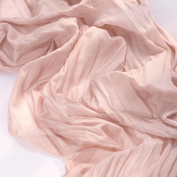 MLMC 8 Pack Pink Table Runner Boho Dusty Pink Cheesecloth Table Runner 10ft Gauze Cheese Cloth Decor 35x120 Inches for Mothers' Day Wedding Bridal Baby Shower Birthday Party Decor