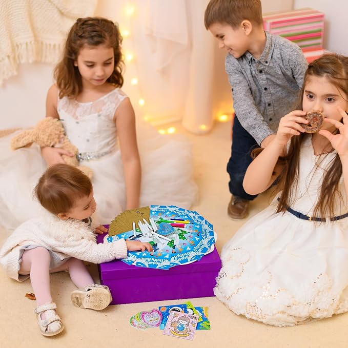 Cinrobiye Wedding Activity Book Set with Coloring Pages, Guess the Dress Cards and Table Games for Wedding Reception, Bridal Shower and Guest Table Activities