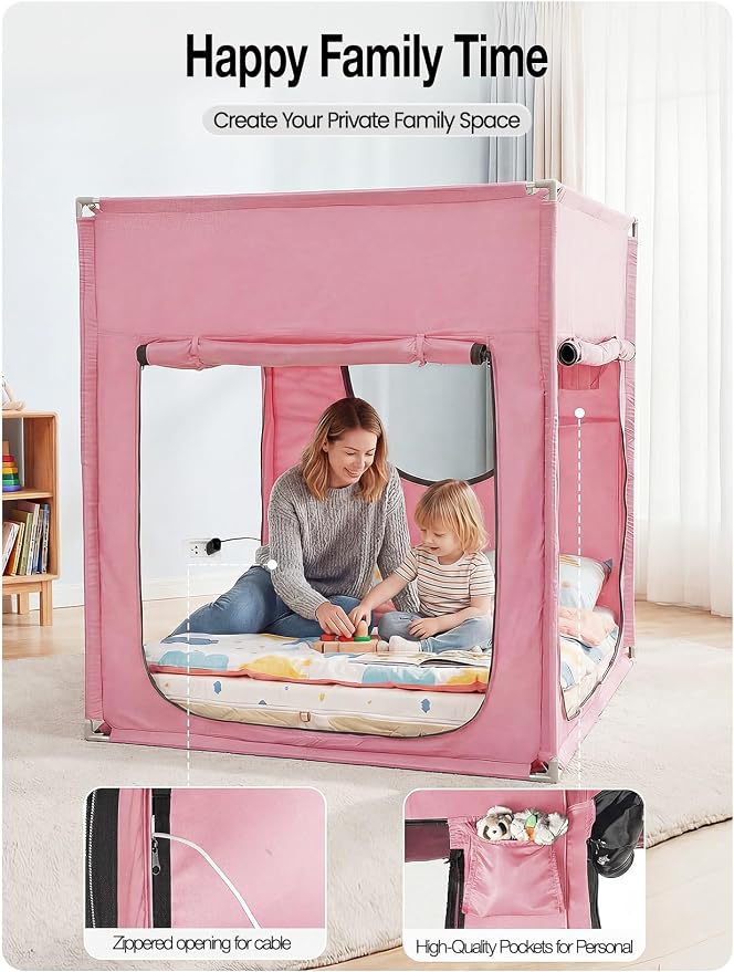ANC POP Portable Bed Tent, Blackout Privacy Canopy with 3 Doors & Breathable Mesh, Large Space for Adults, Indoor Sleeping Shelter for Dorms/Shared Rooms