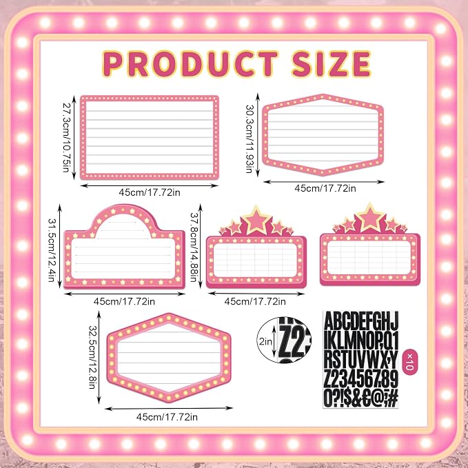 Feifeiya 6 Pack Wedding Bottle Service Sign with Letters Sticker Entrance Props Bridal Party Nightclub Bottle Service Sign with Letters for Nightclub Clubs Weddings Parties (Classic,Pink)