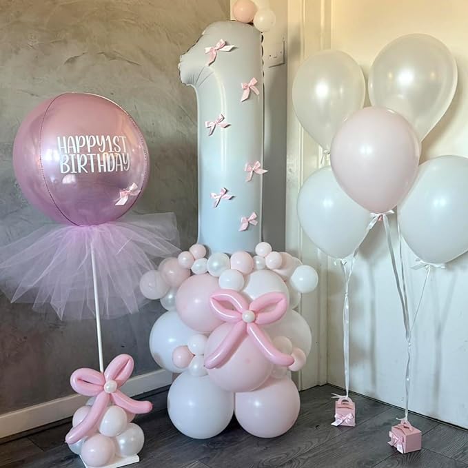 Pink and White Balloon Arch, Light Pastel Pink Pearl White Sand Balloon Garland Kit, Matte Latex Balloons Different Sizes for Bridal Shower Gender Reveal Birthday Wedding Engagement Party Decor
