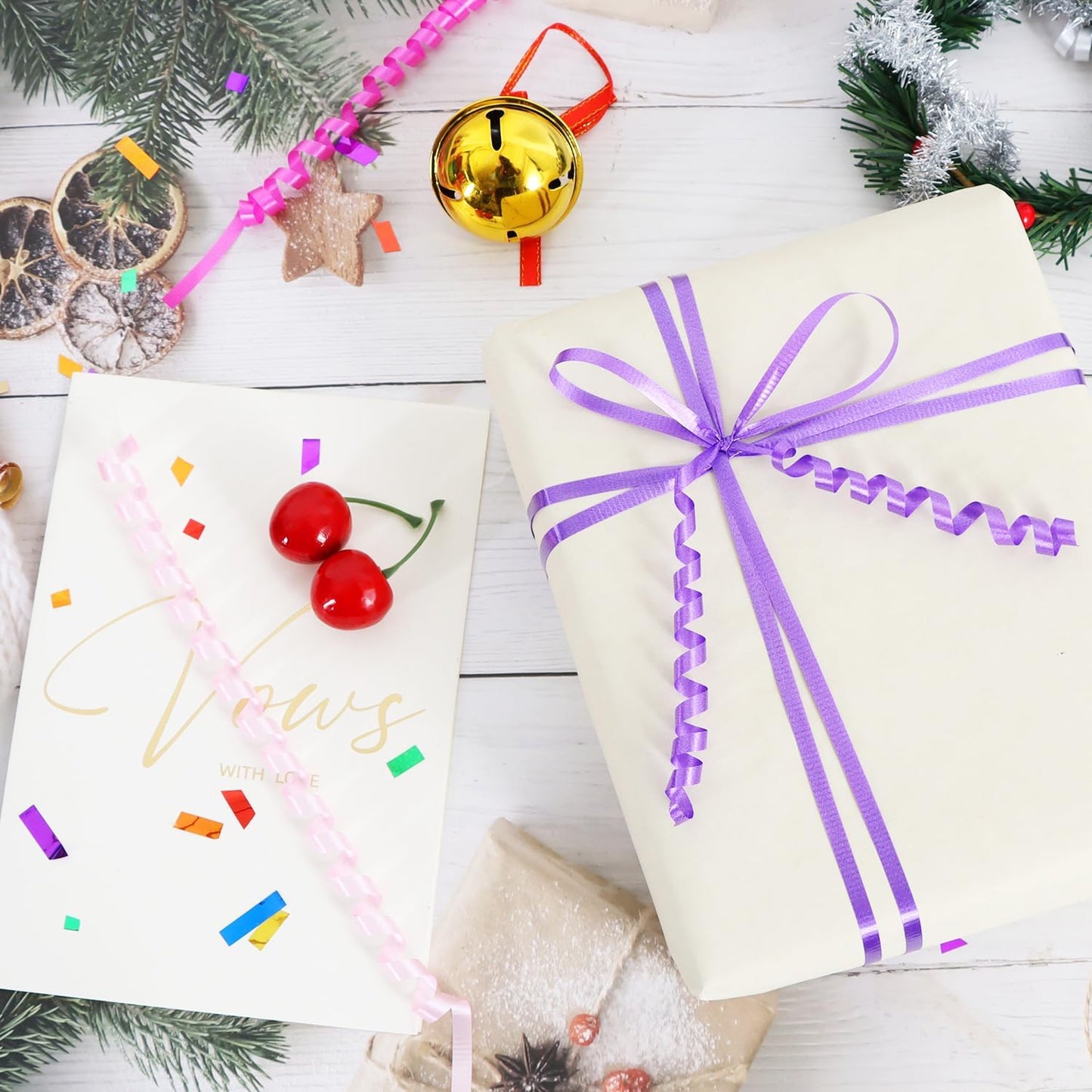 BEISHIDA 500 Yards Matte Purple Ribbon Curling Crimped Ribbon Balloon String Ribbons for Gift Wrapping Ribbon for Birthday Party Festival Art Craft Decor Florist Flowers Decoration