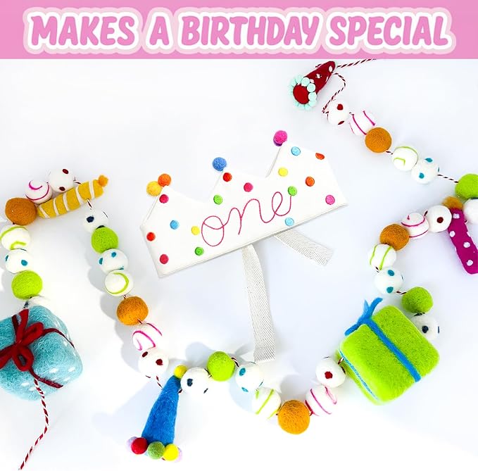 Personalized Hand Embroidered Birthday Hats Unique Happy Birthday Crowns Cute Party Hat for Boy Girl Fit All Ages
