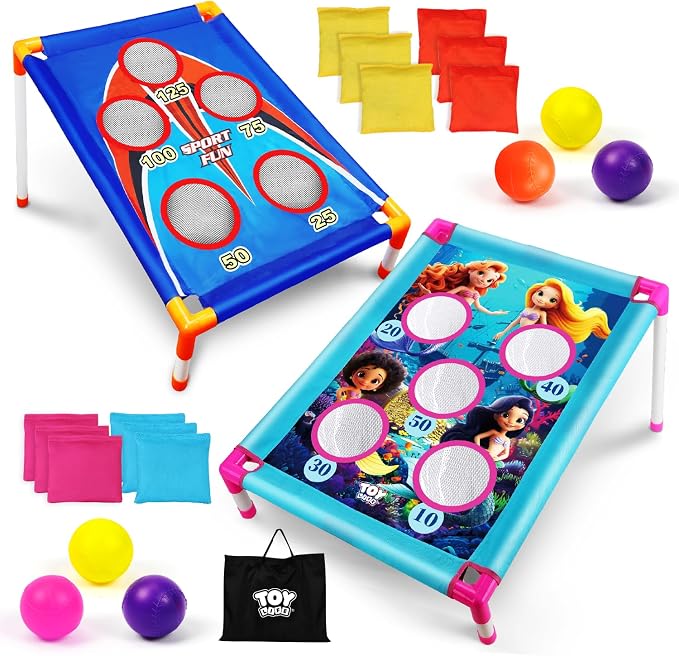 TOY Life Bean Bags Toss Game, Cornhole, Outdoor Toys for Kids Ages 4-8, Corn Hole, Cornhole Set, Sports & Outdoor Play Toys, Outside Toys for Kids Ages 4-8, Outdoor Activities for Kids, Backyard Toys