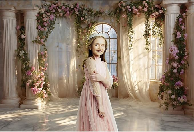 Baocicco Fantasy Castle Backdrops for Wedding 20x10ft Princess Boudoir House Backdrop Windowsills Roman Column Photography Background Bridal Shower Baby Shower Birthday Banner Backdrop