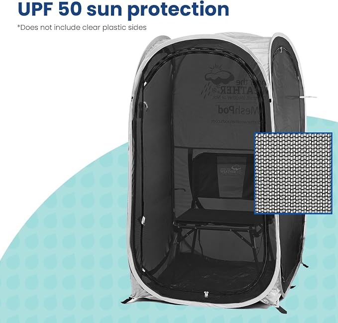 Under the Weather WeatherPod Tank MyPod™ Mesh 1-2 Person Pop-Up Screen Tent Pod - The Original Shark Tank - Keeps Out Bugs, Mosquitos with UPF 50 Sun Protection